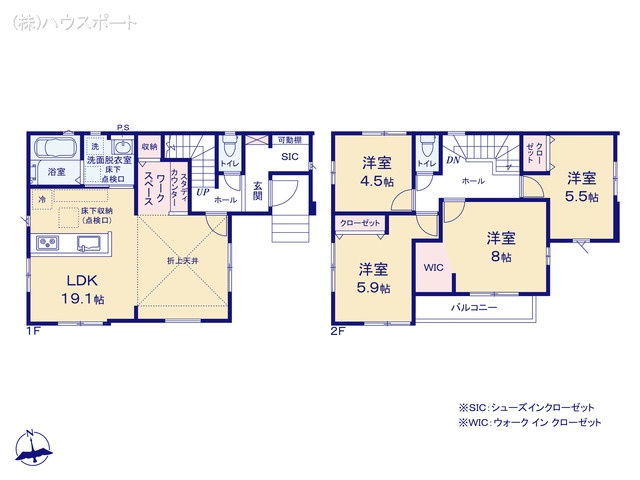 川口市芝富士1丁目の新築戸建て 4LDK間取図 ※図面と異なる場合は現況を優先