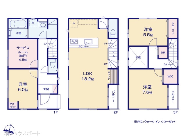 さいたま市桜区栄和3丁目の新築戸建て 3SLDK間取図 ※図面と異なる場合は現況を優先
