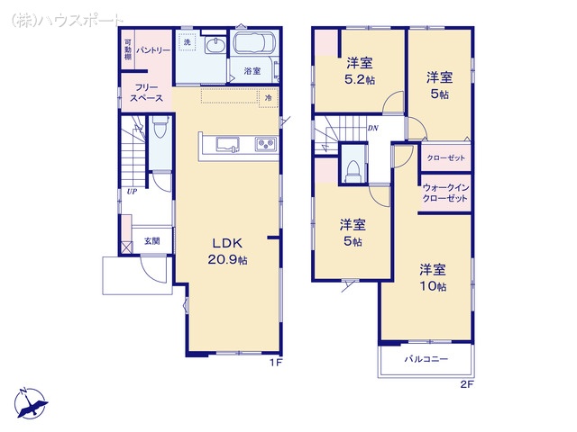 さいたま市見沼区東大宮2丁目の新築戸建て 4LDK間取図 ※図面と異なる場合は現況を優先