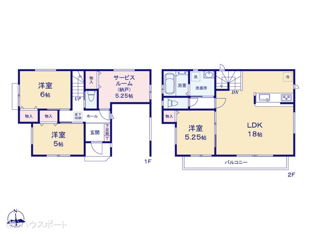 さいたま市見沼区大字小深作の新築戸建て 3SLDK間取図 ※図面と異なる場合は現況を優先