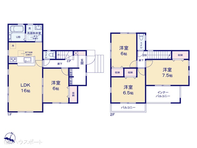 さいたま市西区大字中野林の新築戸建て 4LDK間取図 ※図面と異なる場合は現況を優先