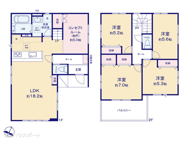 さいたま市南区内谷2丁目の新築戸建て 4LDK間取図 ※図面と異なる場合は現況を優先