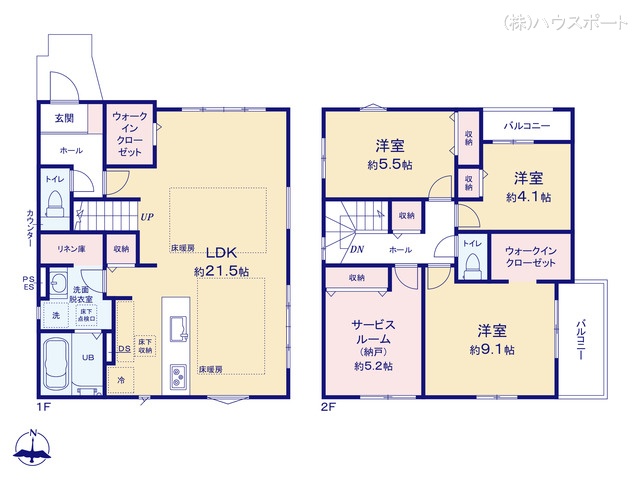 さいたま市浦和区大東2丁目の新築戸建て 4LDK間取図 ※図面と異なる場合は現況を優先