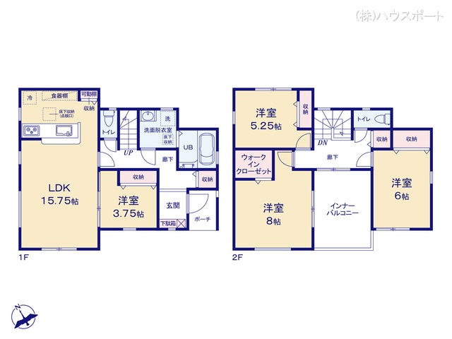 さいたま市岩槻区大字小溝の新築戸建て 4LDK間取図 ※図面と異なる場合は現況を優先