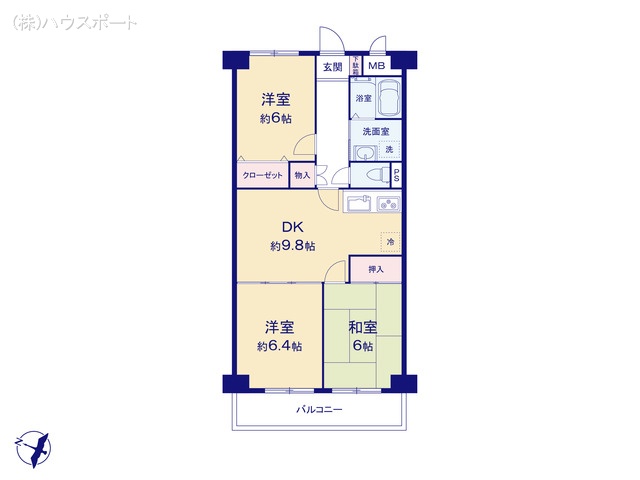 さいたま市緑区大字中尾のマンション『エンゼルハイム花月』 3DK間取図 ※図面と異なる場合は現況を優先