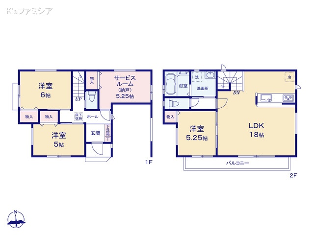 さいたま市見沼区大字小深作の新築戸建て 3SLDK間取図 ※図面と異なる場合は現況を優先