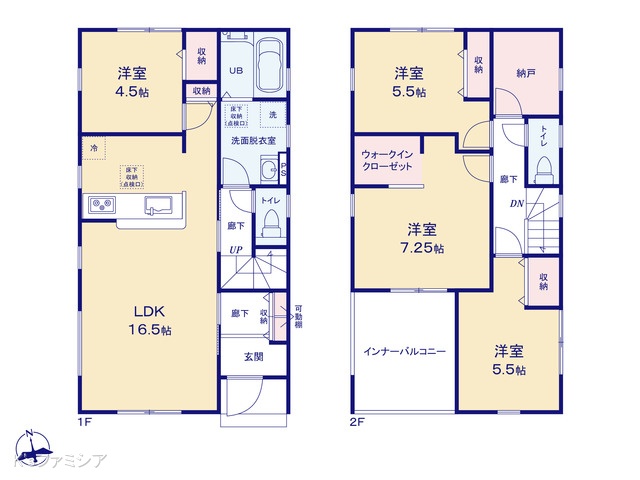 さいたま市岩槻区大字裏慈恩寺の新築戸建て 4LDK間取図 ※図面と異なる場合は現況を優先