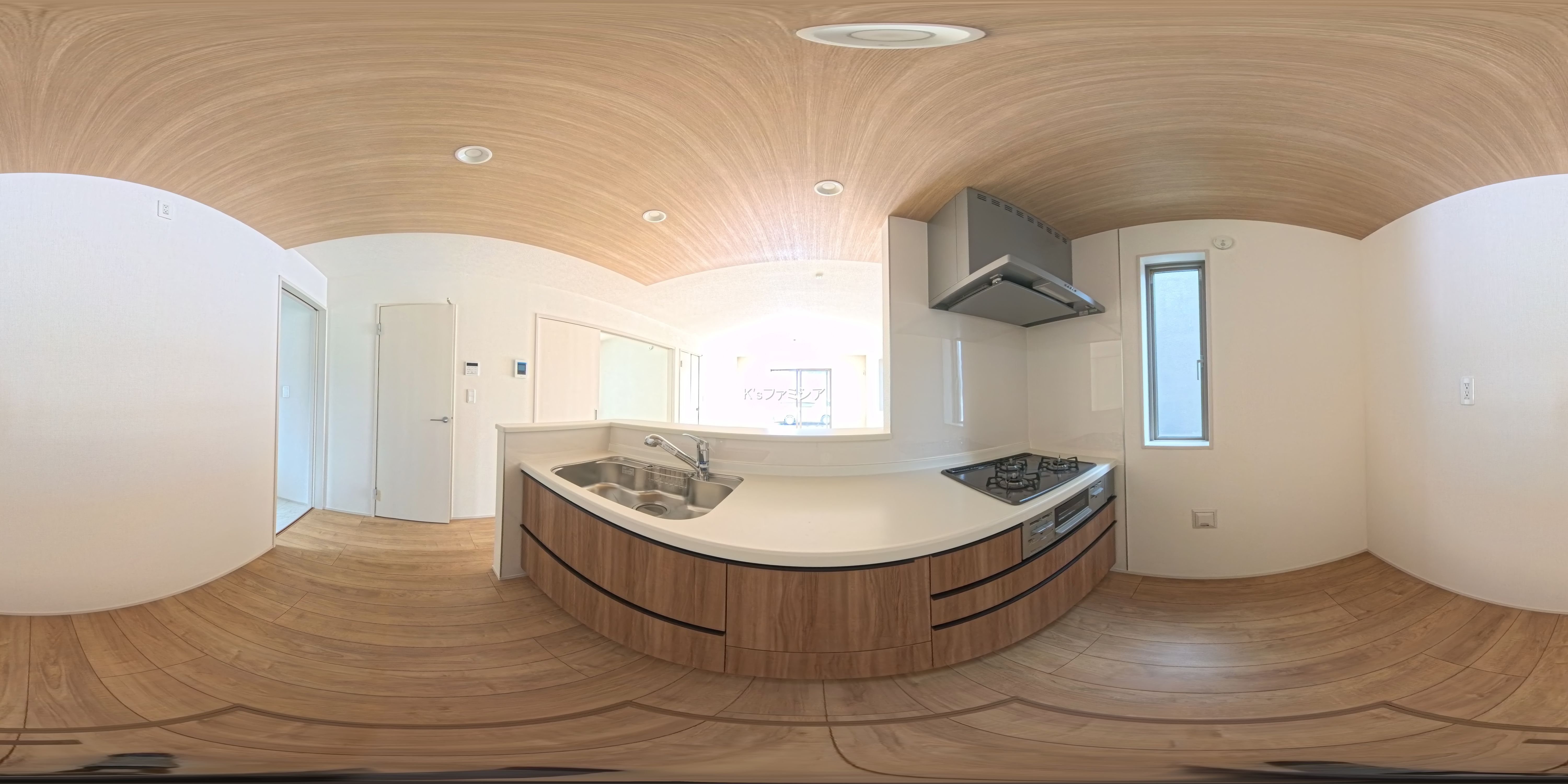 桶川市大字加納の新築戸建てパノラマ（キッチン）写真 2025年8月7日撮影