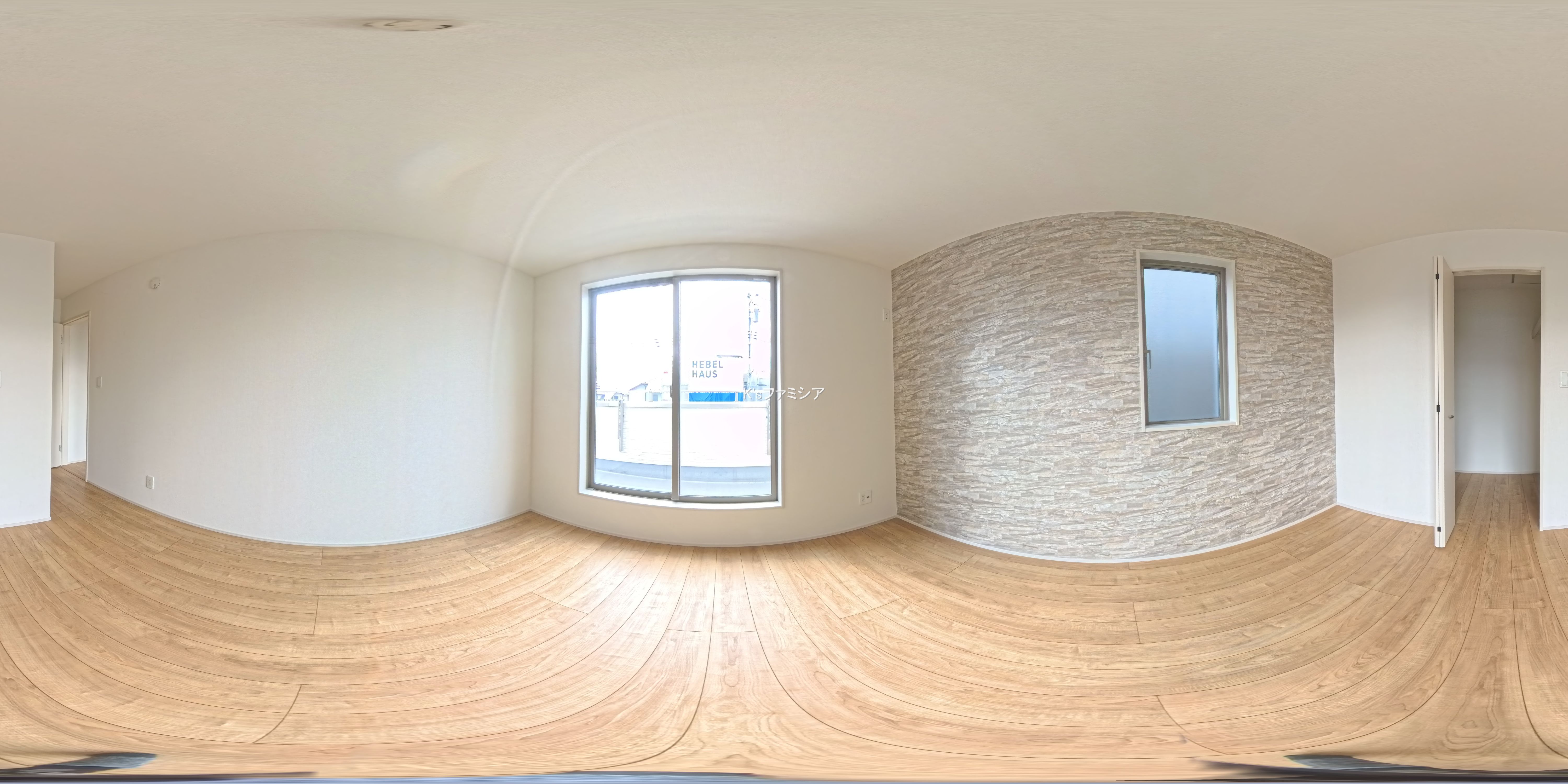 桶川市大字加納の新築戸建てパノラマ（居室メイン）写真 2025年8月7日撮影