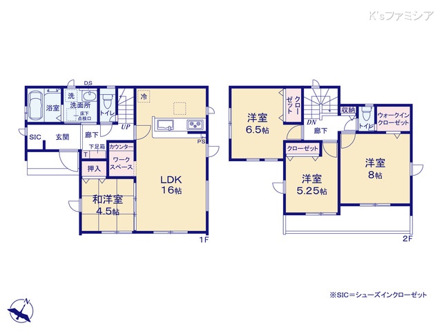 桶川市大字加納の新築戸建て 4LDK間取図 ※図面と異なる場合は現況を優先
