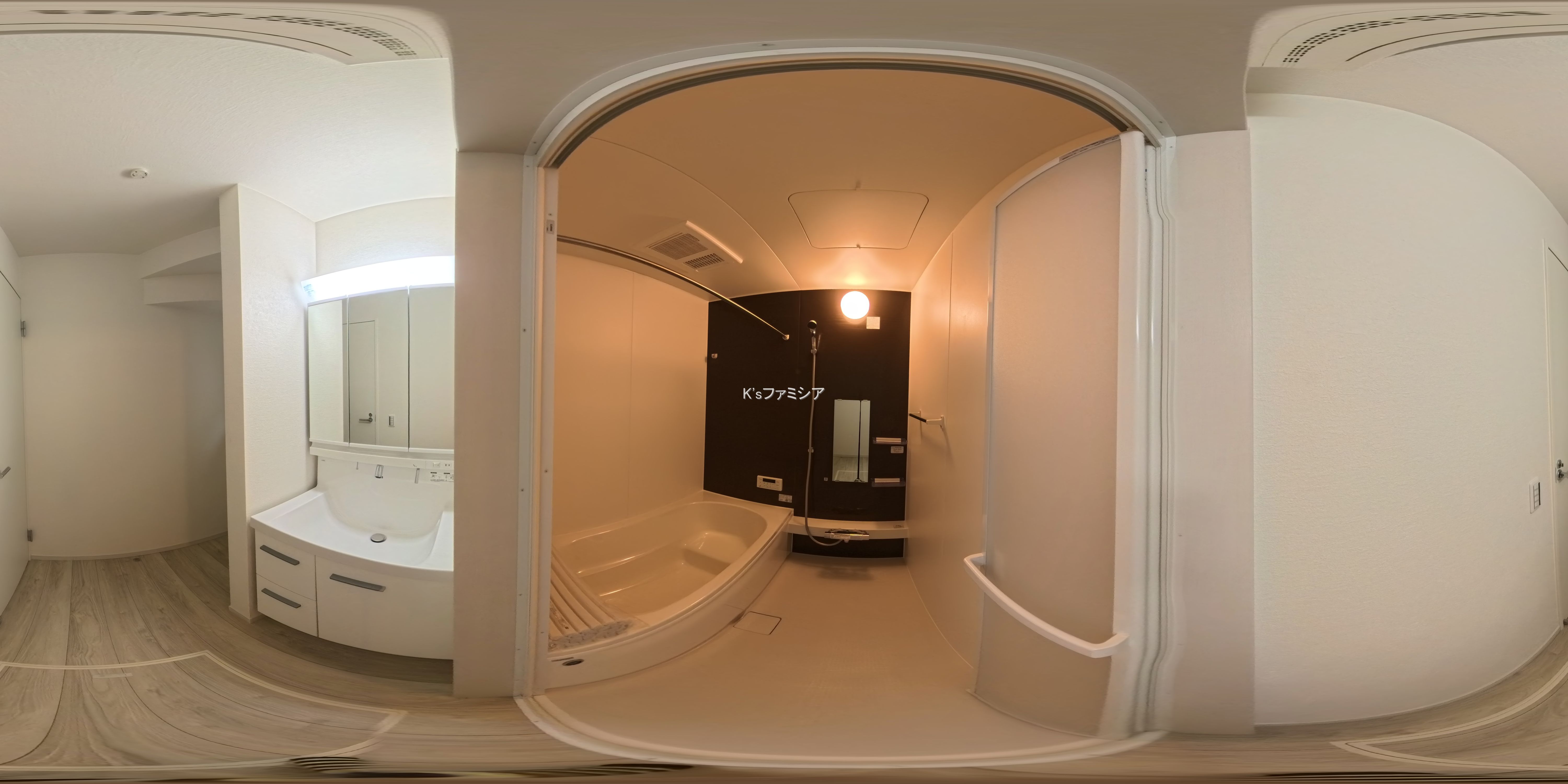 さいたま市岩槻区本丸１丁目の新築戸建てパノラマ（お風呂）写真 2025年10月3日撮影