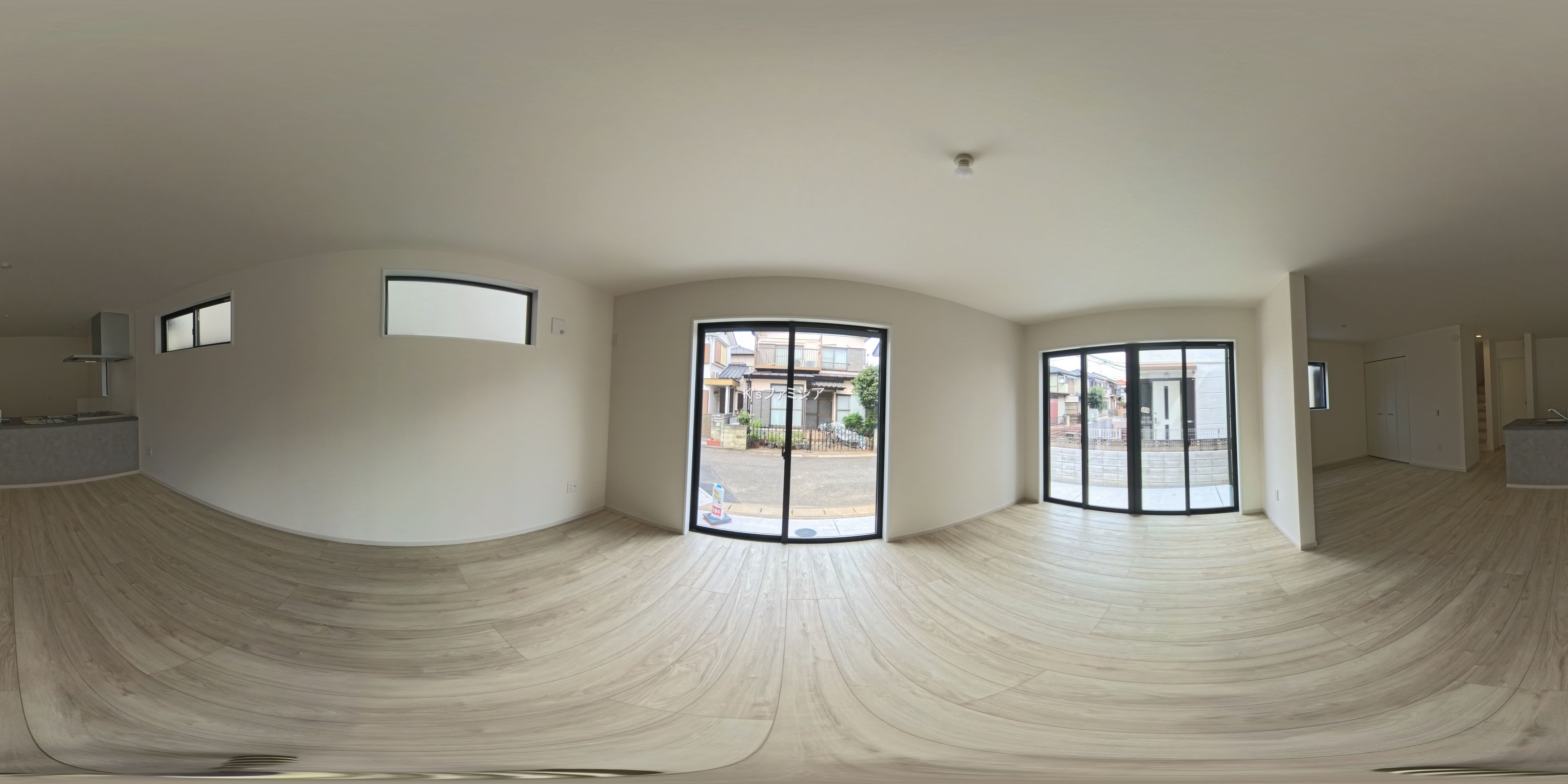 さいたま市岩槻区本丸１丁目の新築戸建てパノラマ（リビング）写真 2025年10月3日撮影