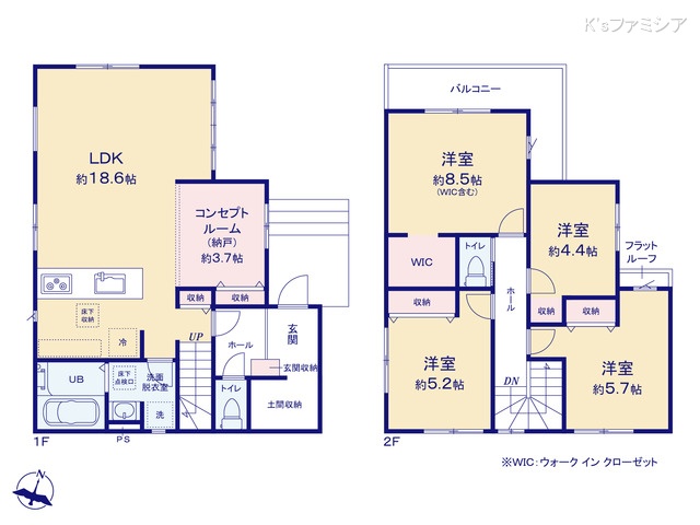 さいたま市岩槻区本丸１丁目の新築戸建て 4LDK間取図 ※図面と異なる場合は現況を優先
