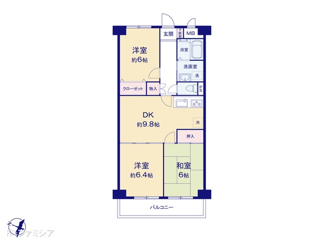 さいたま市緑区大字中尾のマンション『エンゼルハイム花月』 3DK間取図 ※図面と異なる場合は現況を優先