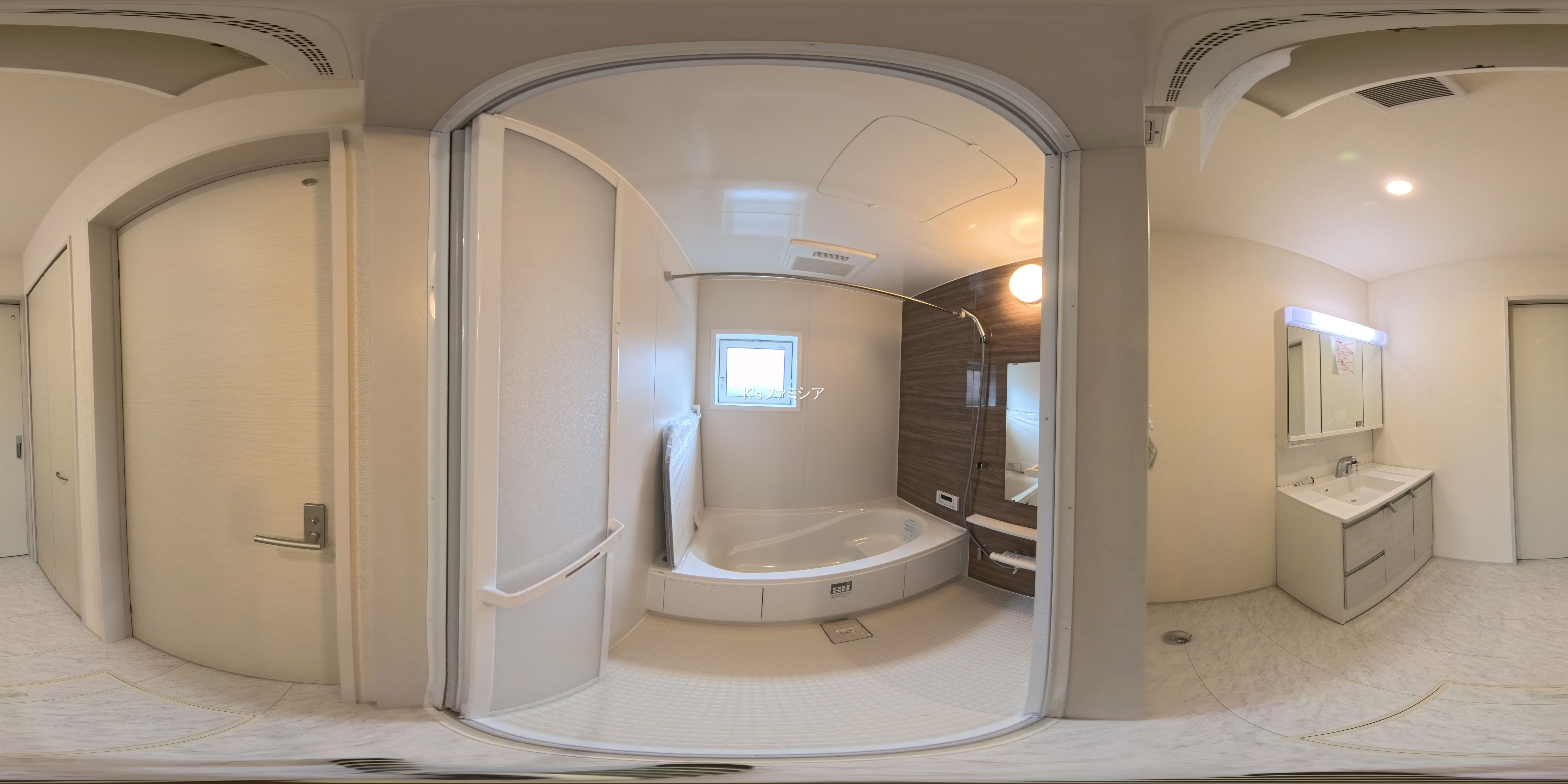 さいたま市見沼区大字大谷の新築戸建てパノラマ（お風呂）写真 2025年11月13日撮影