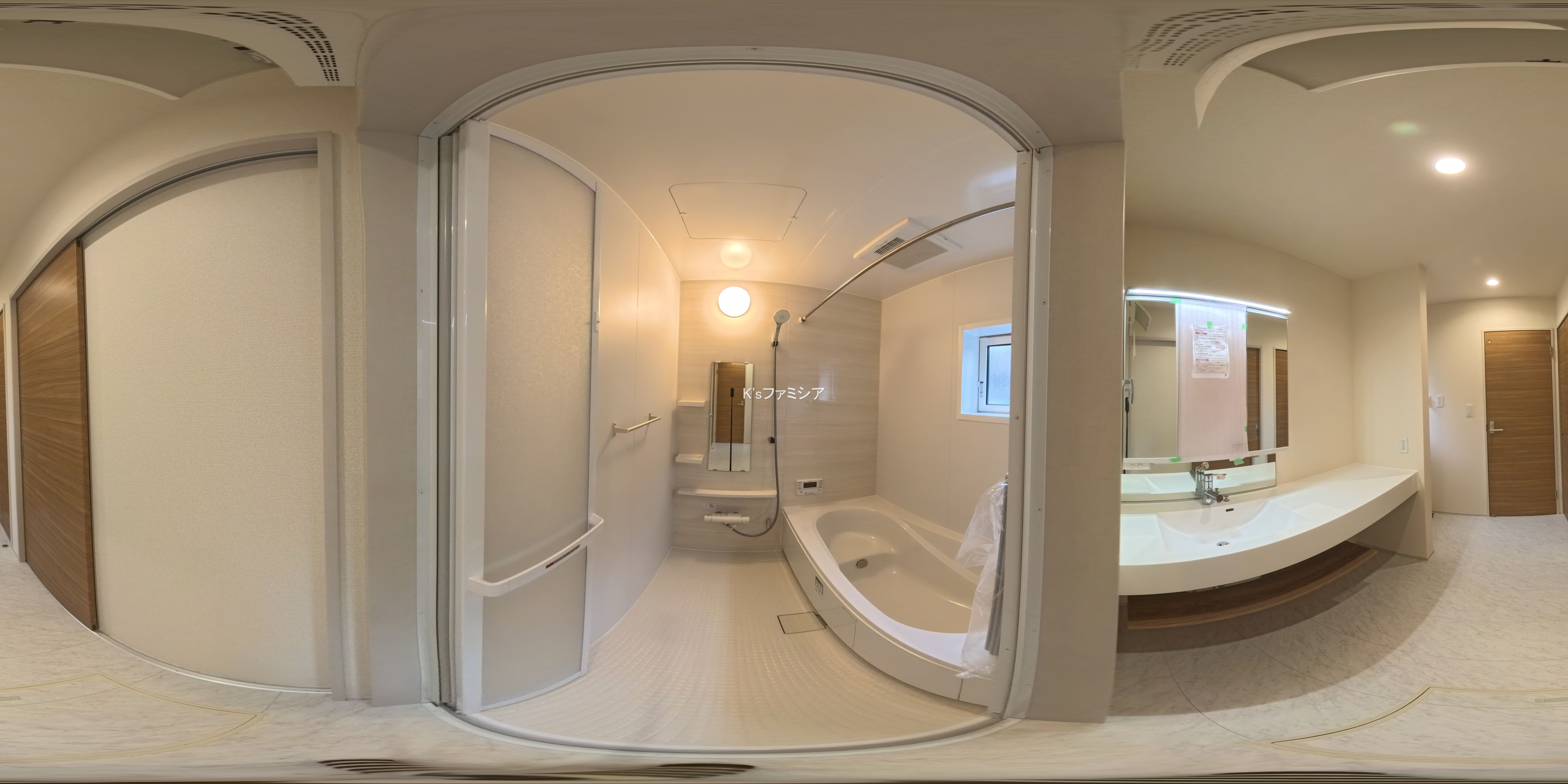 さいたま市緑区大字下山口新田の新築戸建てパノラマ（お風呂）写真 2025年11月13日撮影