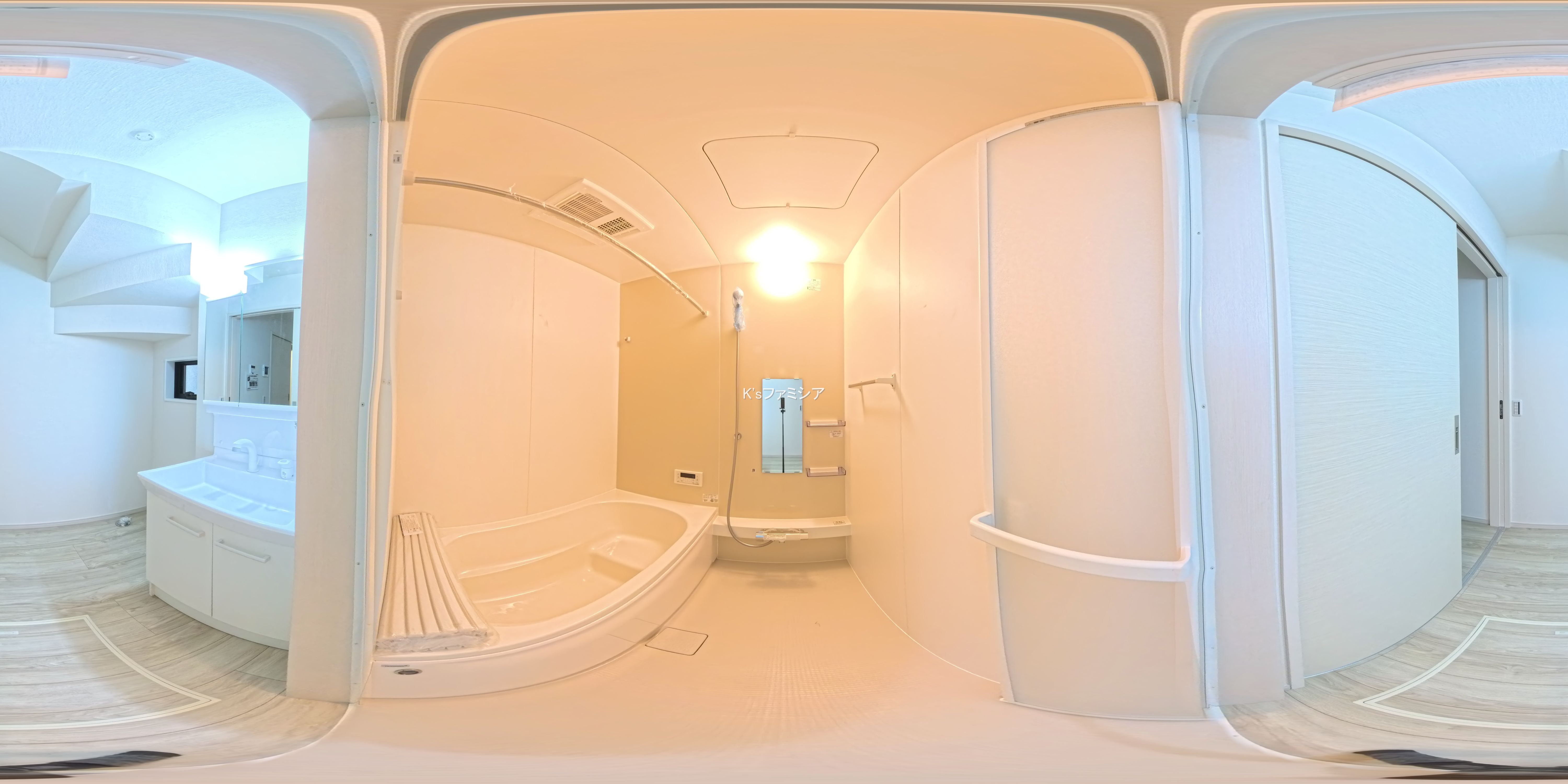 桶川市末広３丁目の新築戸建てパノラマ（お風呂）写真 2025年10月9日撮影