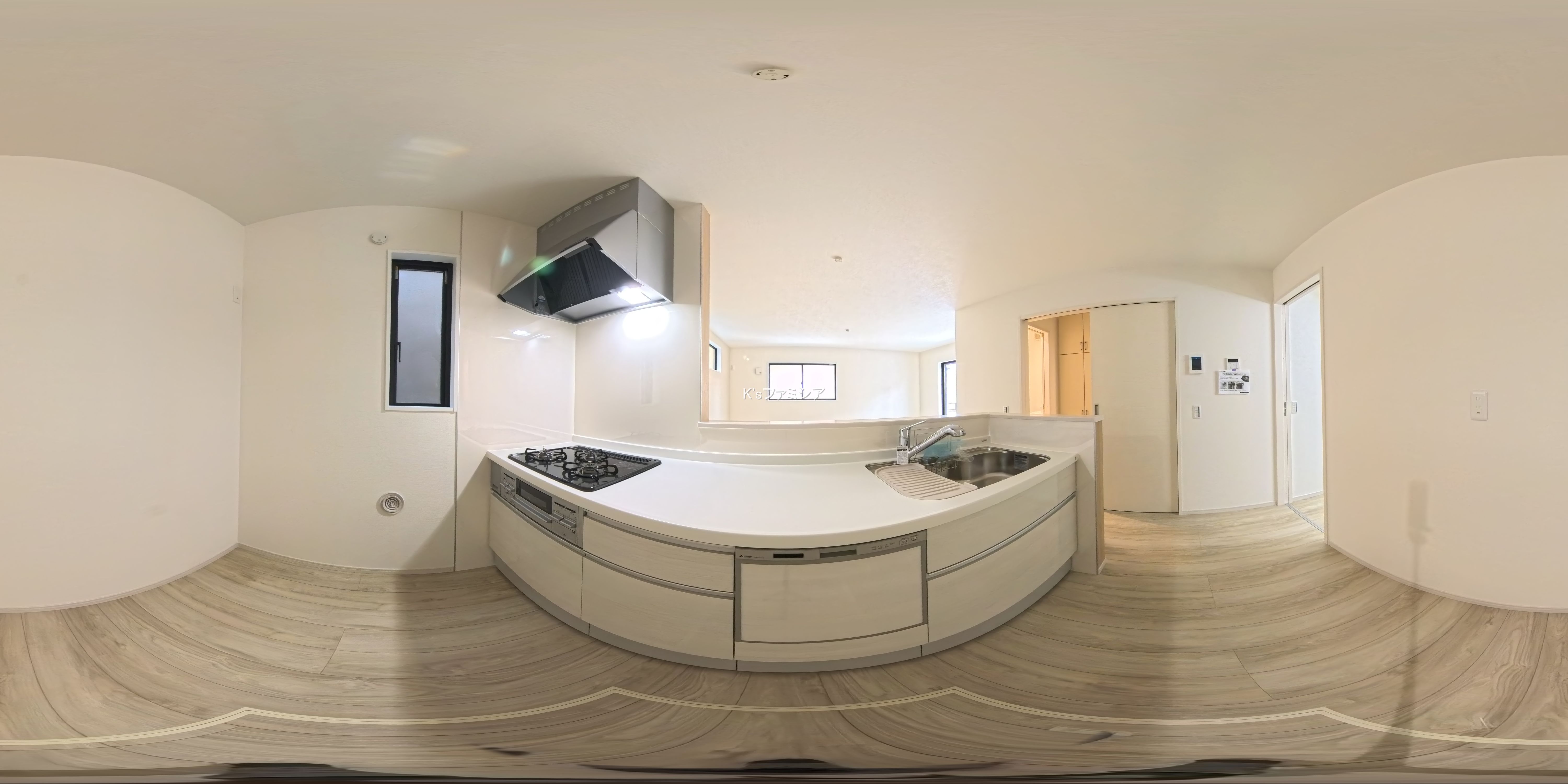 桶川市末広３丁目の新築戸建てパノラマ（キッチン）写真 2025年10月9日撮影