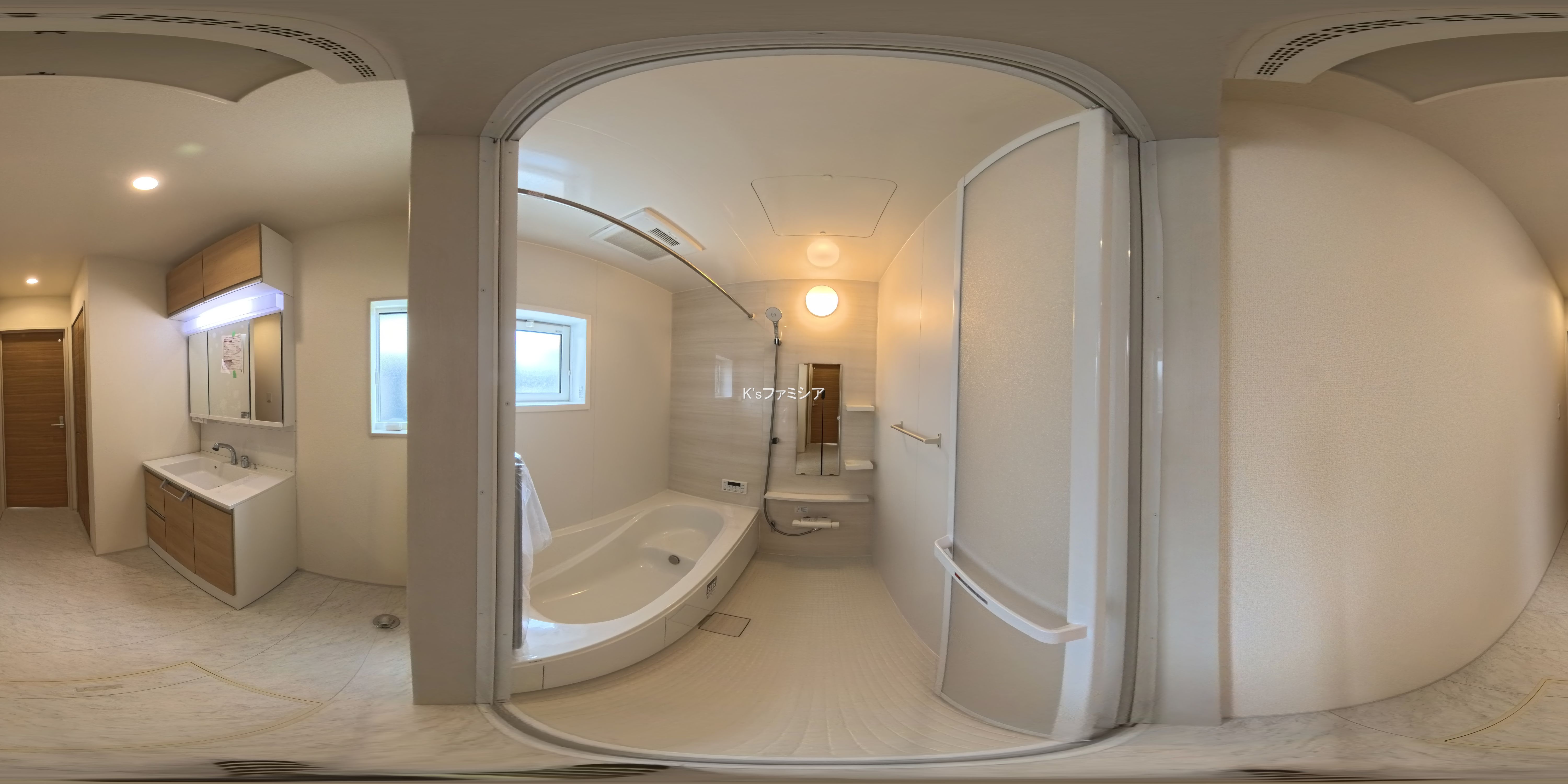 さいたま市岩槻区府内１丁目の新築戸建てパノラマ（お風呂）写真 2025年9月29日撮影