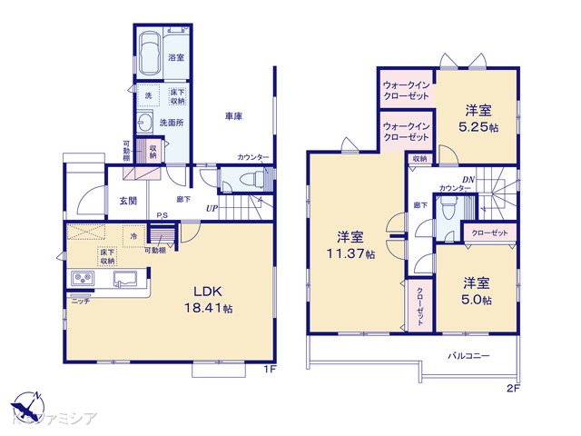 さいたま市岩槻区府内１丁目の新築戸建て 3LDK間取図 ※図面と異なる場合は現況を優先