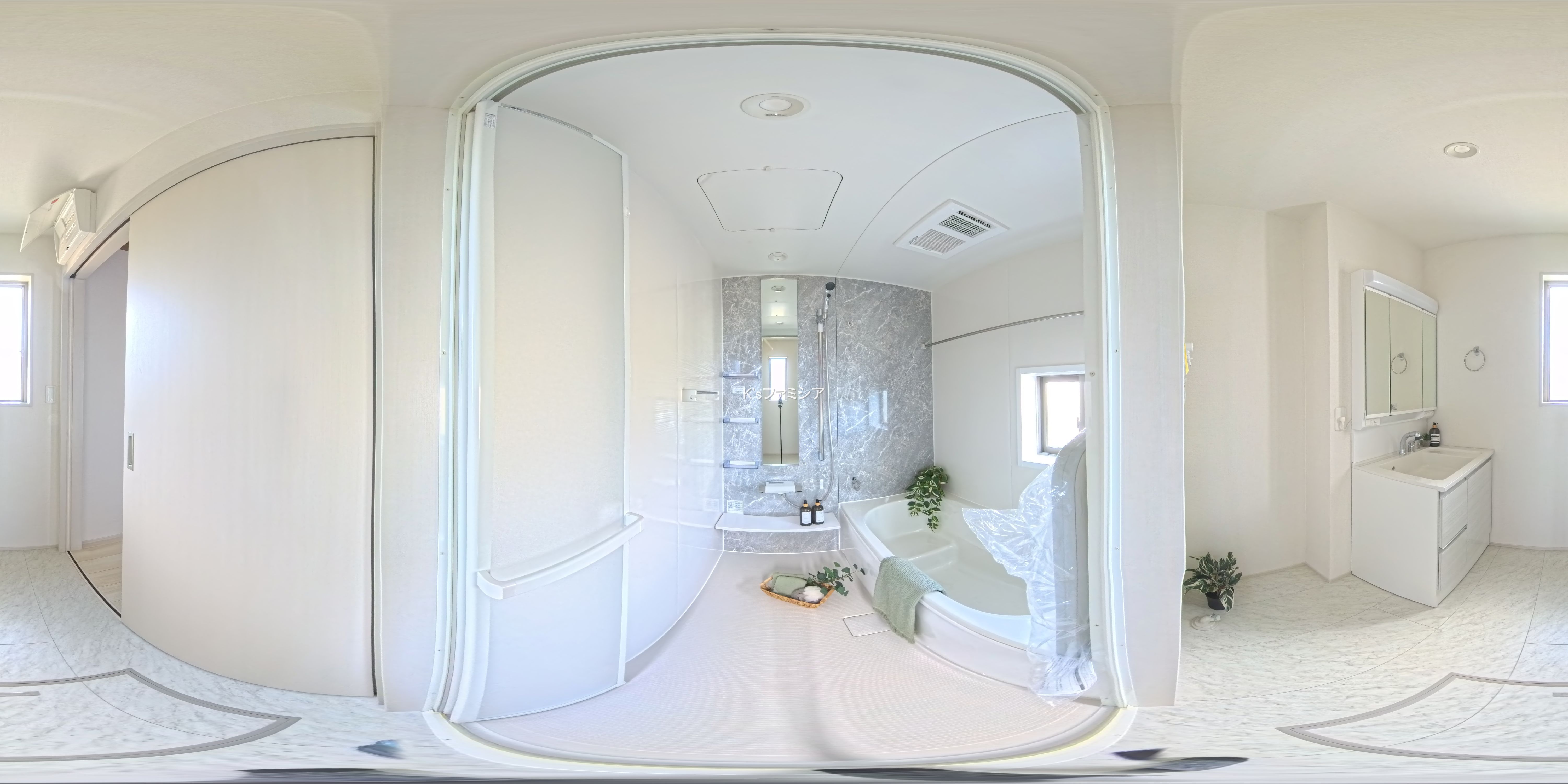 上尾市大字瓦葺の新築戸建てパノラマ（お風呂）写真 2025年11月10日撮影