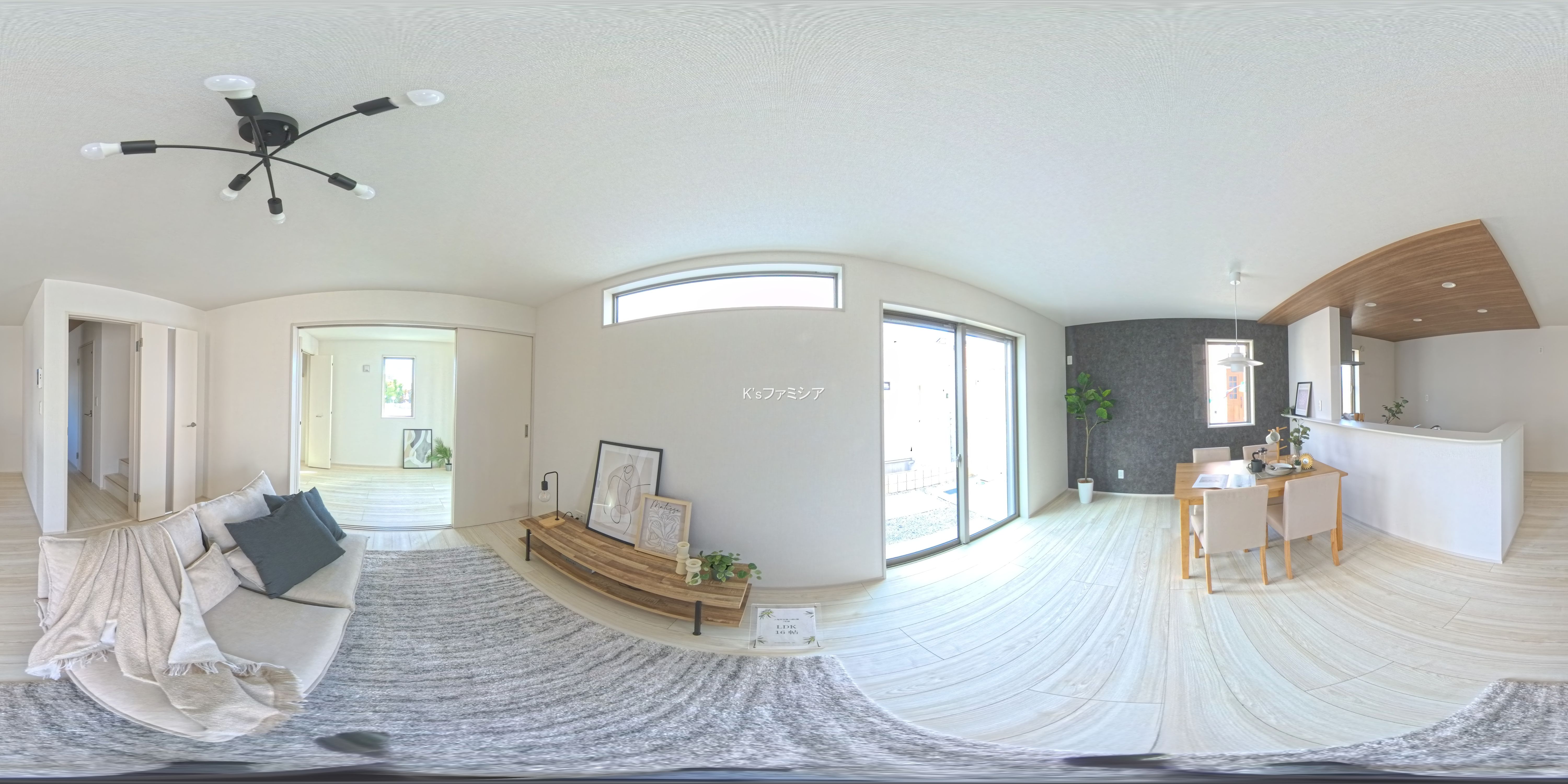 上尾市大字瓦葺の新築戸建てパノラマ（リビング）写真 2025年11月10日撮影