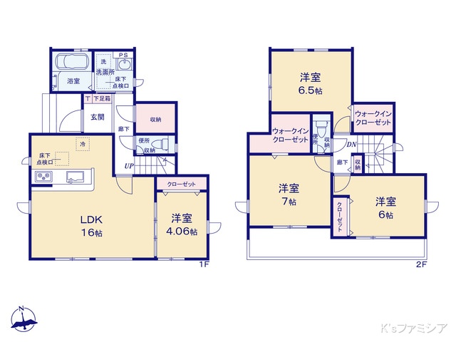 上尾市大字瓦葺の新築戸建て 4LDK間取図 ※図面と異なる場合は現況を優先