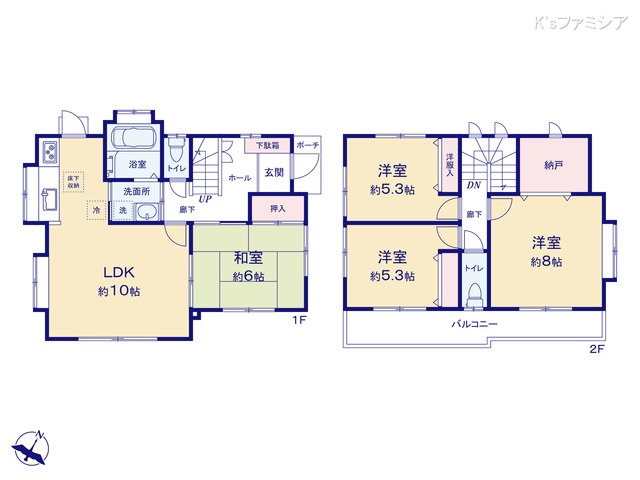 桶川市下日出谷西1丁目の中古戸建て 4LDK間取図 ※図面と異なる場合は現況を優先