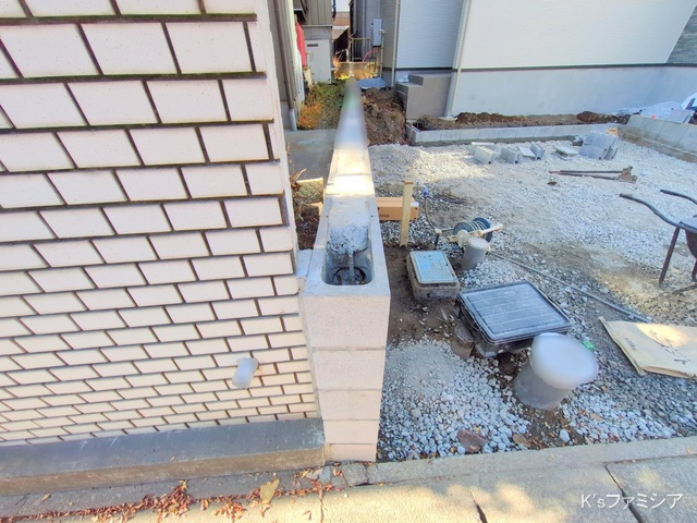 北足立郡伊奈町本町２丁目の新築戸建て外構写真 2025年12月8日撮影