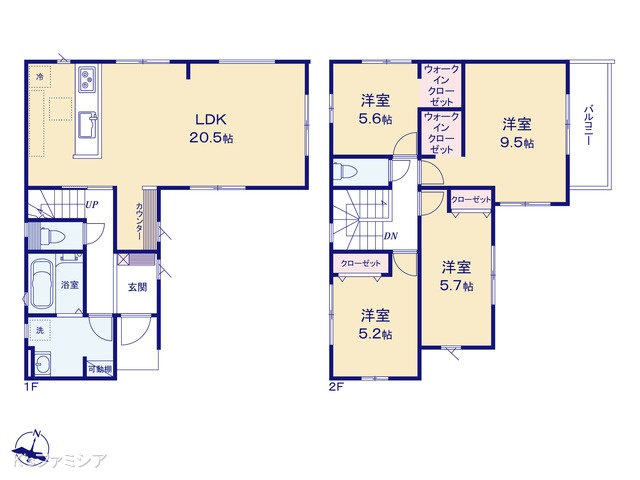 北足立郡伊奈町本町２丁目の新築戸建て 4LDK間取図 ※図面と異なる場合は現況を優先