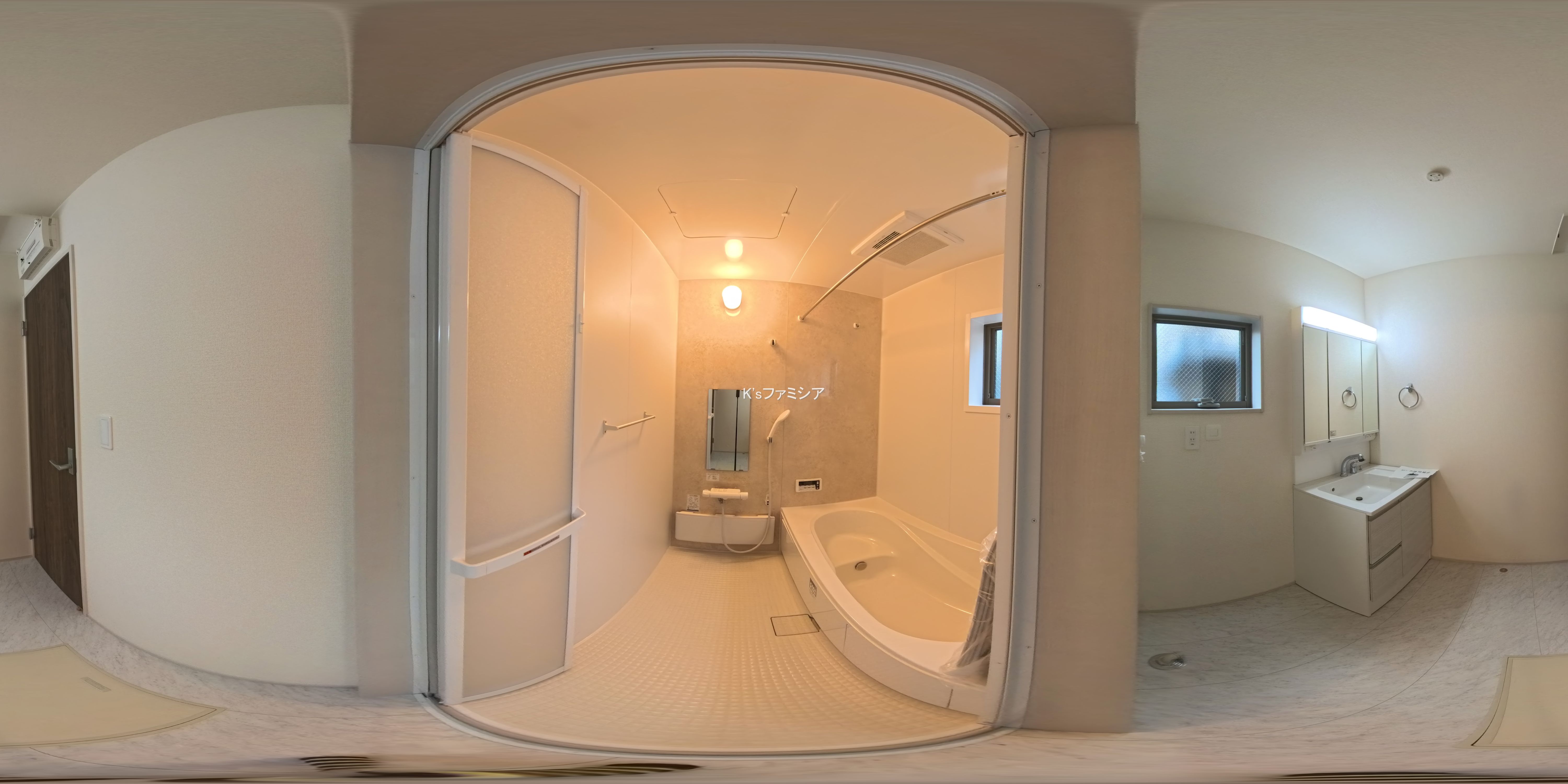 さいたま市岩槻区城町２丁目の新築戸建てパノラマ（お風呂）写真 2025年10月31日撮影