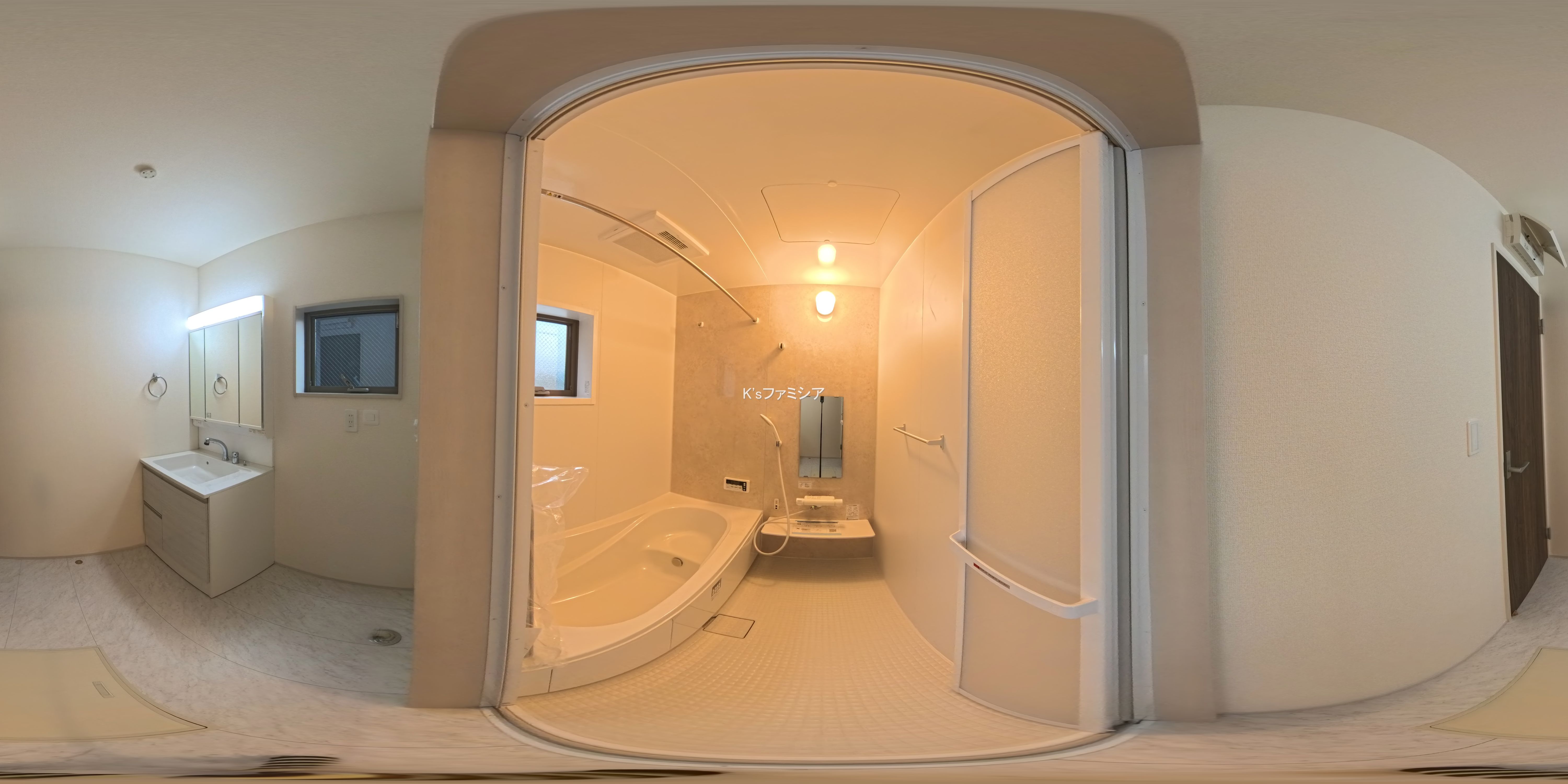 さいたま市岩槻区城町２丁目の新築戸建てパノラマ（お風呂）写真 2025年10月31日撮影