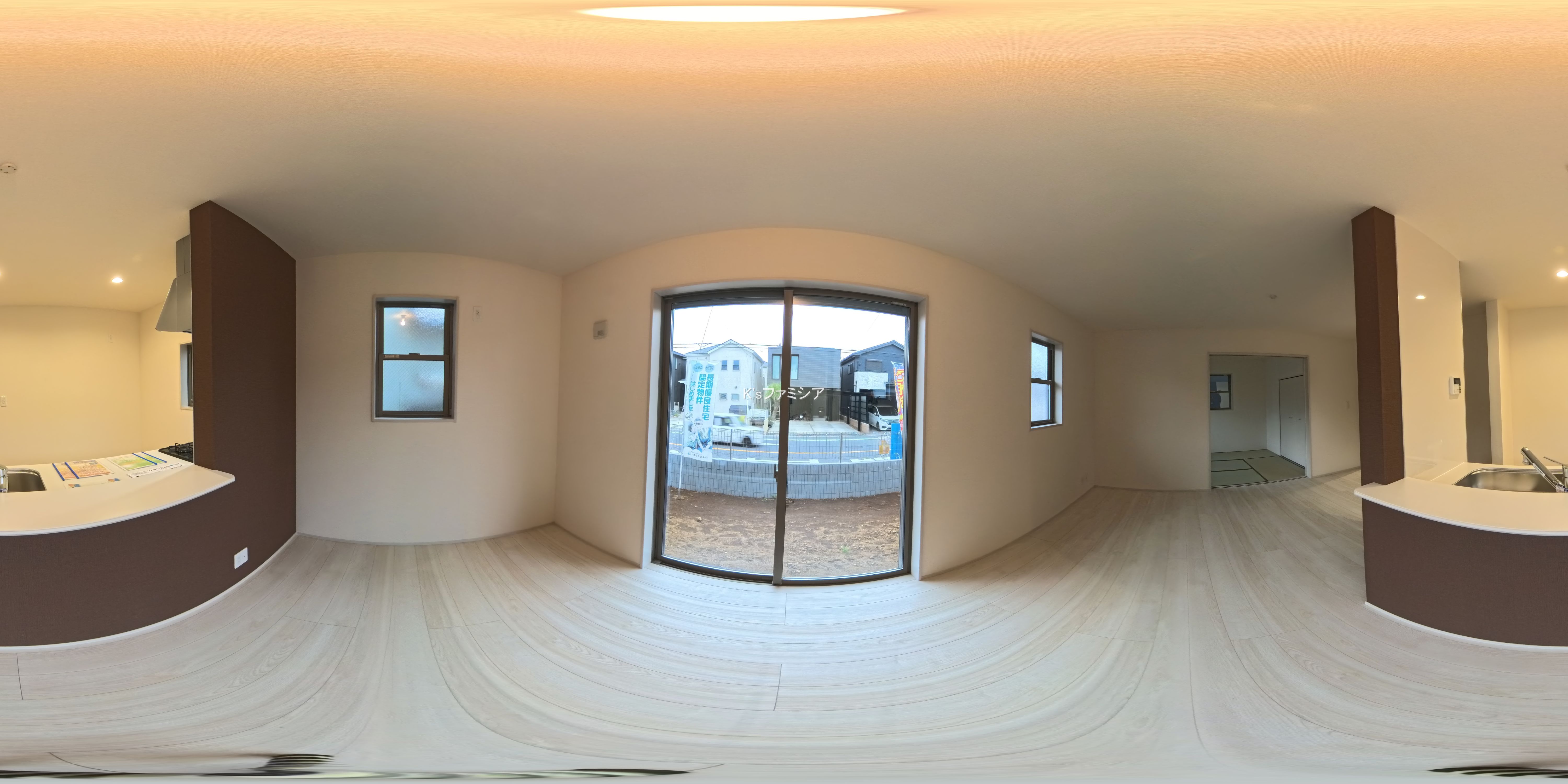 さいたま市岩槻区城町２丁目の新築戸建てパノラマ（リビング）写真 2025年10月31日撮影