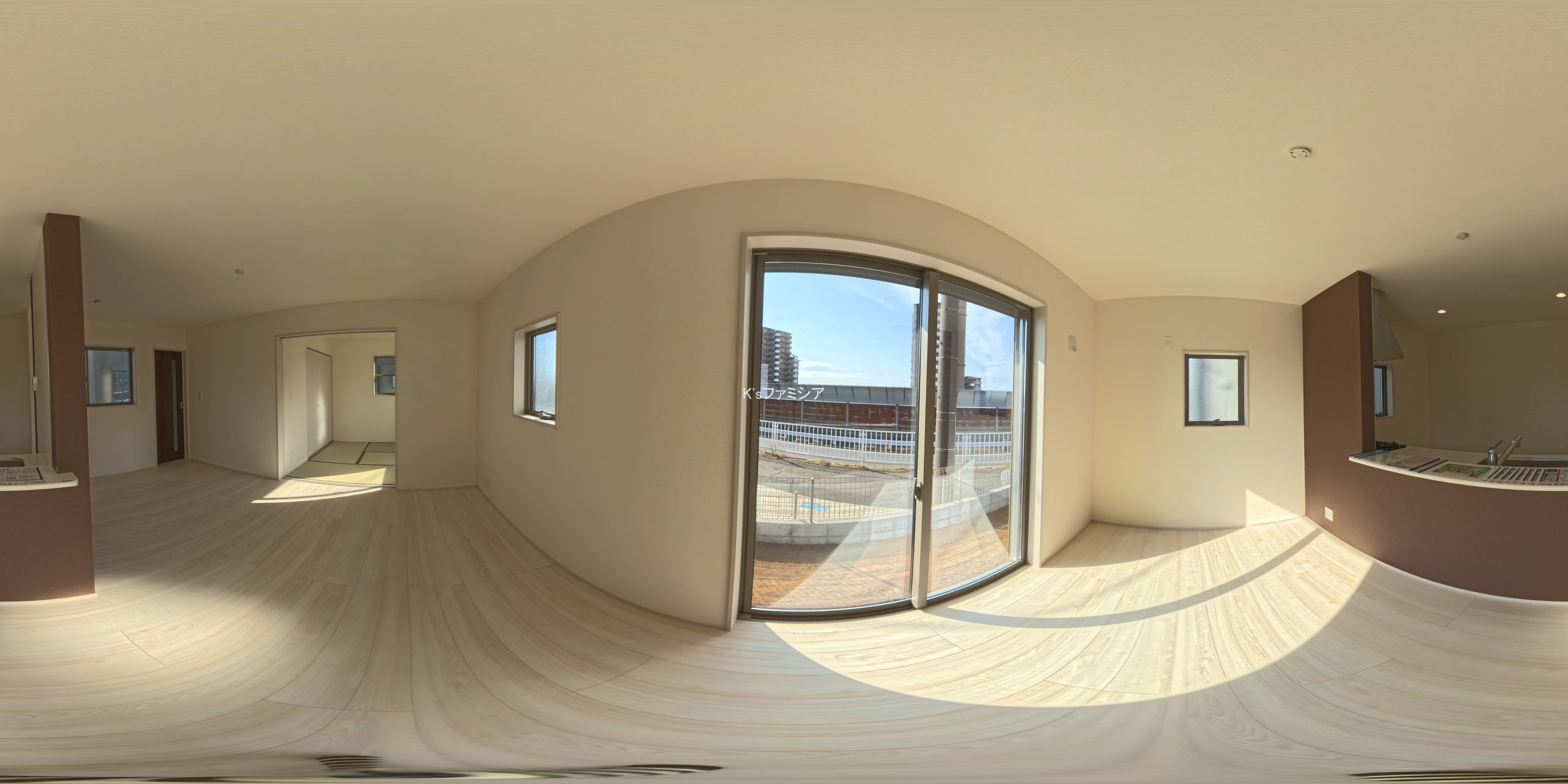 さいたま市岩槻区西原台２丁目の新築戸建てパノラマ（リビング）写真 2025年11月27日撮影