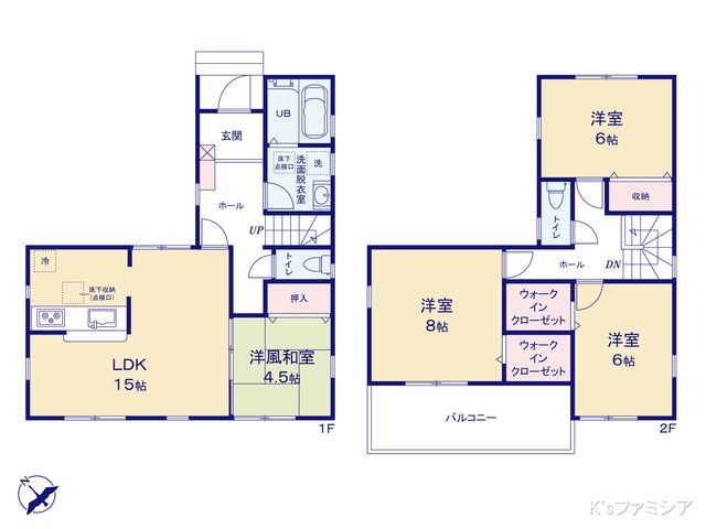 さいたま市岩槻区西原台２丁目の新築戸建て 4LDK間取図 ※図面と異なる場合は現況を優先