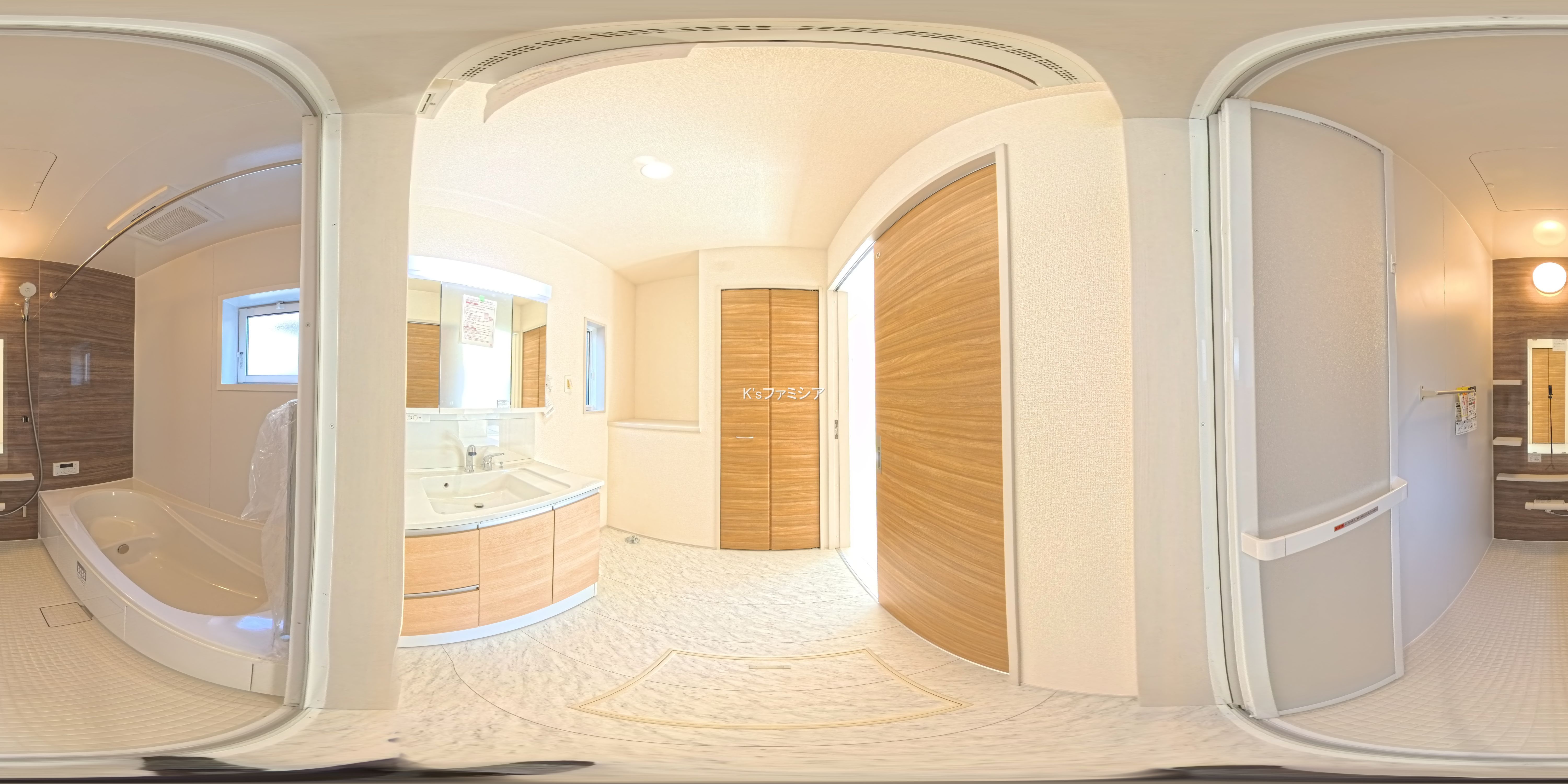 北本市本宿６丁目の新築戸建てパノラマ（お風呂）写真 2025年9月29日撮影