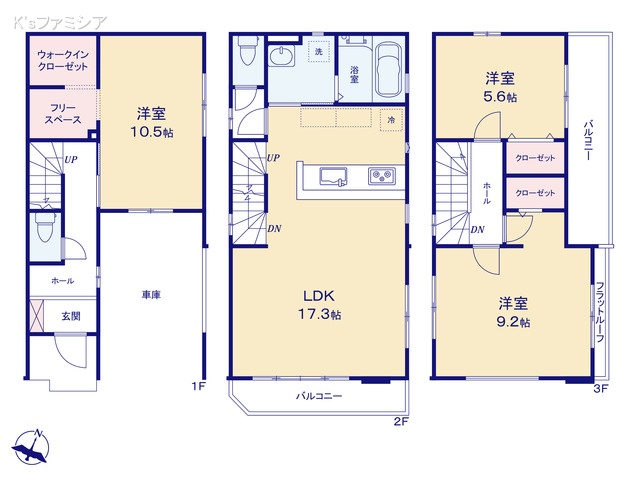 さいたま市緑区太田窪１丁目の新築戸建て 3LDK間取図 ※図面と異なる場合は現況を優先