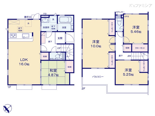 上尾市原市北１丁目の新築戸建て 4LDK間取図 ※図面と異なる場合は現況を優先