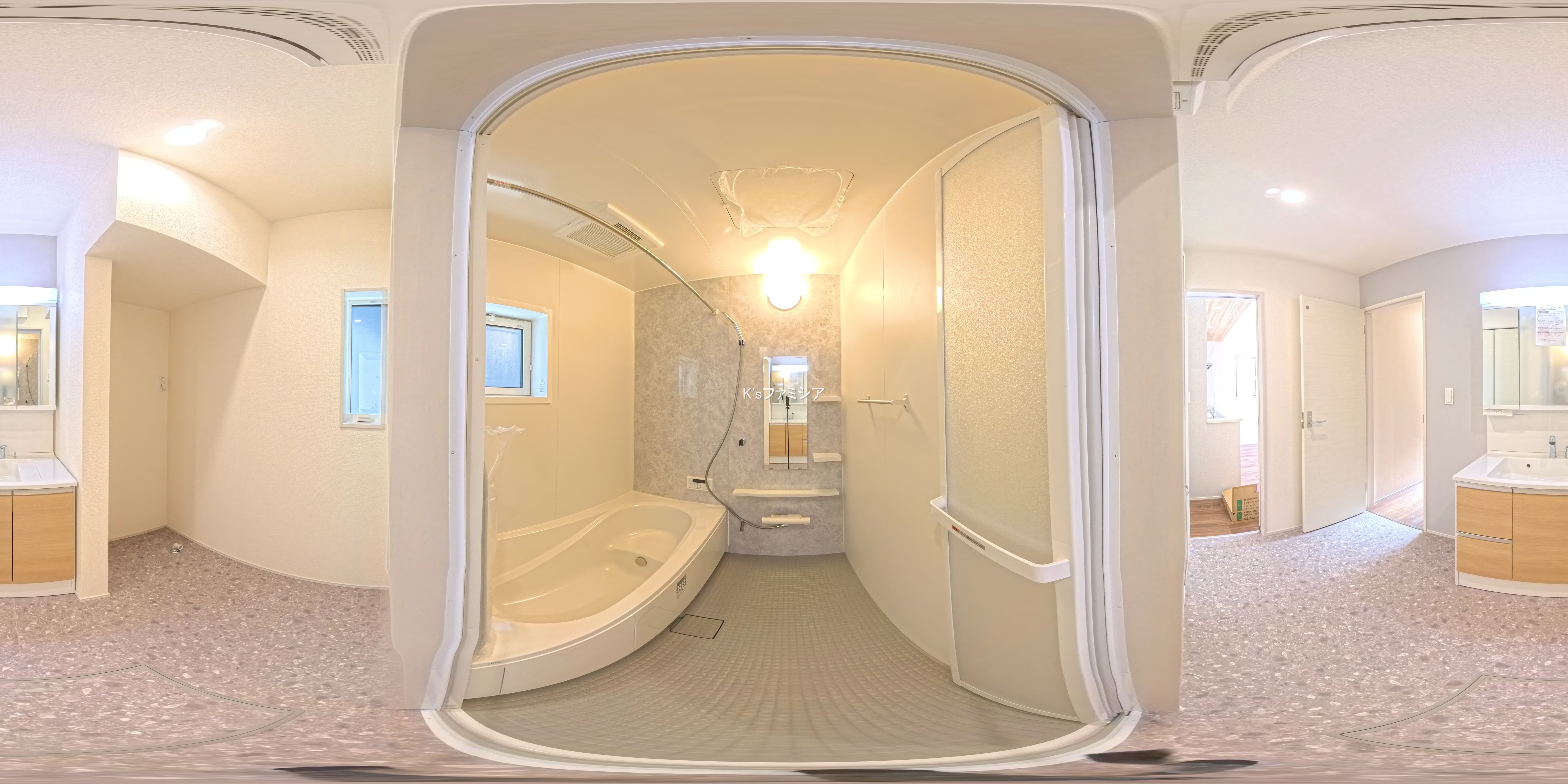 北足立郡伊奈町中央４丁目の新築戸建てパノラマ（お風呂）写真 2025年11月14日撮影